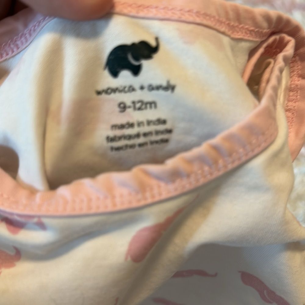 NWOT Monica and Andy Pink elephant onesie 9-12M - Picture 3 of 4